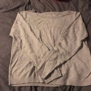 gray knit sweater